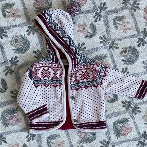 L.L. Bean Kids Hooded Sweater - Red, White, and Black